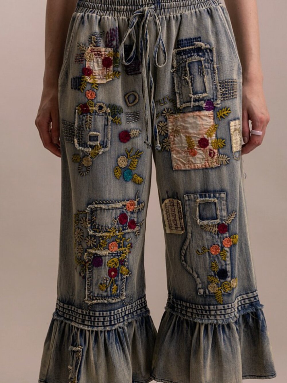 Boho Wide Leg Pants | Soft Luxe Vintage-Inspired Statement Bottoms